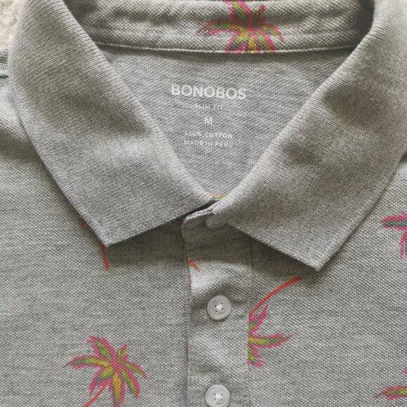 Two (2) Bonobos Polos - Jersey & Classic Pique - Black & Grey - Size M Slim fit - Picture 5 of 5